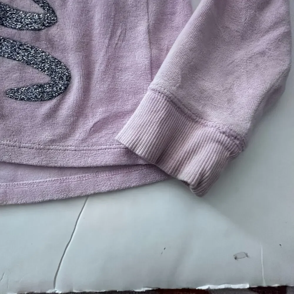 Justice Pink Velour Hoodie - Size 10 - Play Condition
